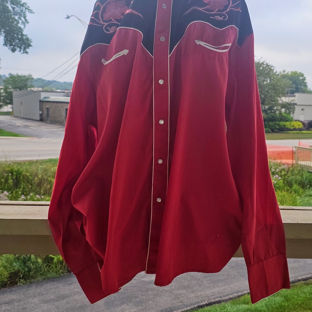 Men's Red Western Shirt